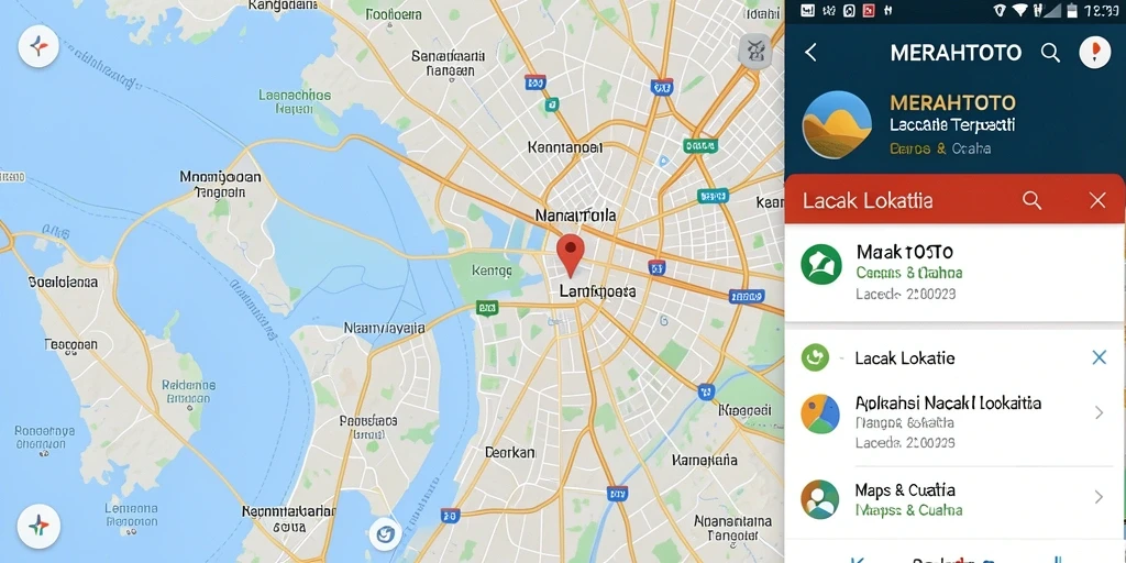 Tampilan antarmuka utama MERAHTOTO dengan fitur pelacakan lokasi.