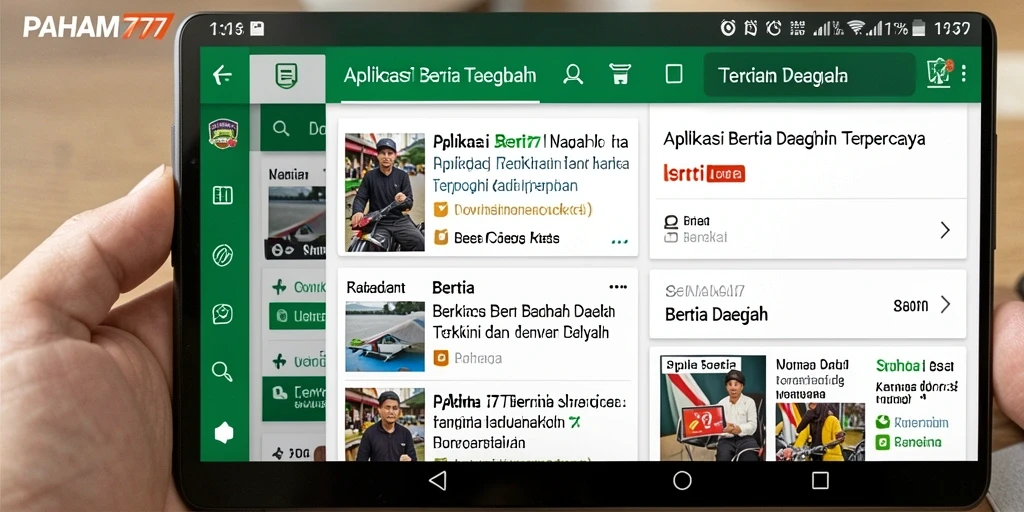 Antarmuka utama PAHAM777 dengan berita daerah terkini.