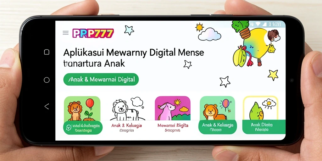 Tampilan antarmuka RPRP777 yang sederhana dan cerah untuk anak-anak.