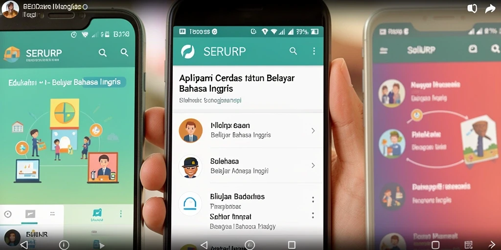 Tampilan antarmuka aplikasi SERURP untuk belajar Bahasa Inggris yang interaktif.