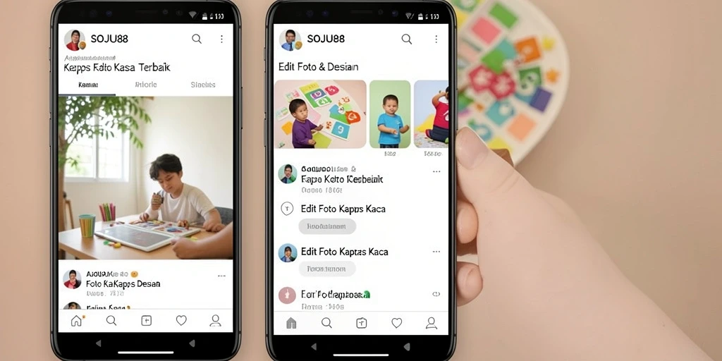 Tampilan antarmuka SOJU88 dengan fitur Edit Foto Kertas Kaca.