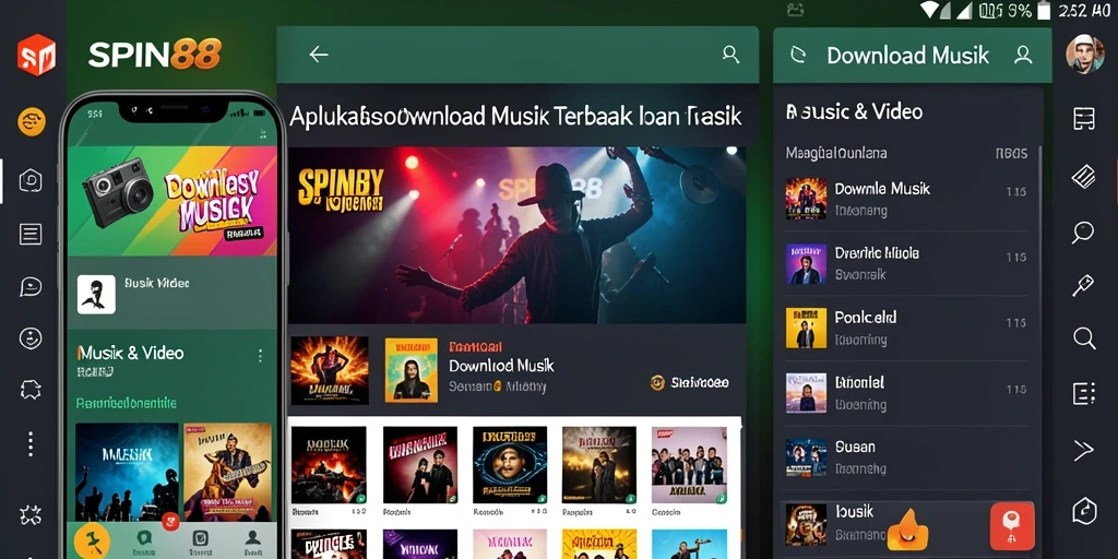 Tampilan antarmuka SPIN88 dengan fitur Download Musik yang mudah digunakan.