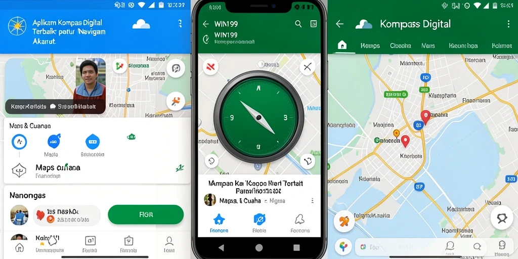 Tampilan antarmuka aplikasi Kompas Digital WIN199 yang user-friendly.