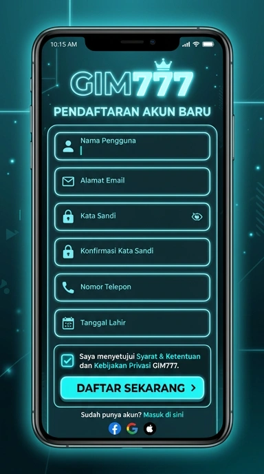 Daftar Akun Baru gim777 untuk Pengguna Android